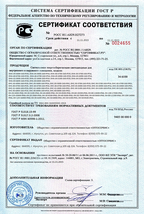 Сертификат соответствия ГОСТ